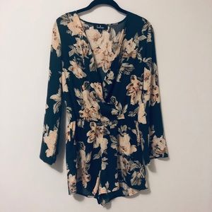 Lulus Navy Blue Floral Print Romper